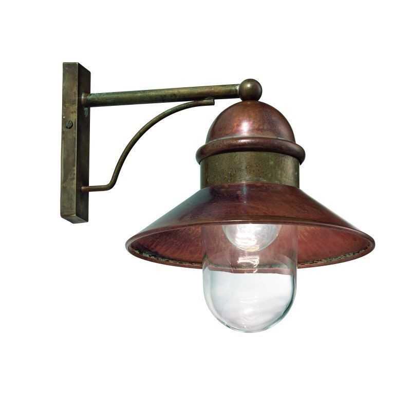 Lampe d'extérieur entièrement en cuivre-verre, applique en cuivre, lampe d' extérieur